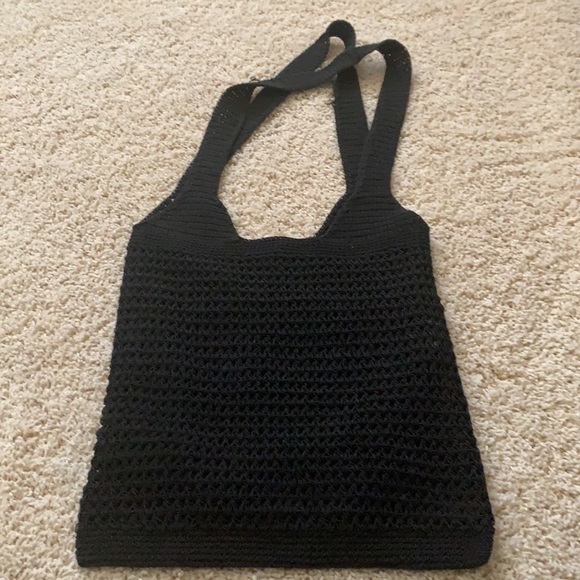 Handbags - Black Crochet Bag